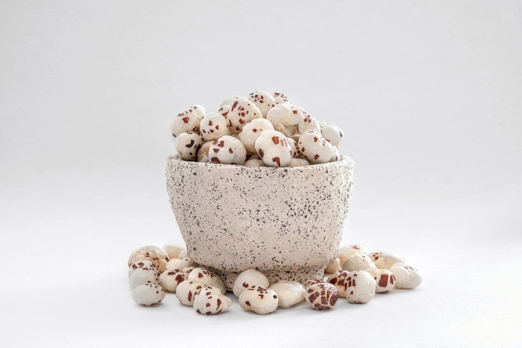 Close-up of puffed makhana seeds